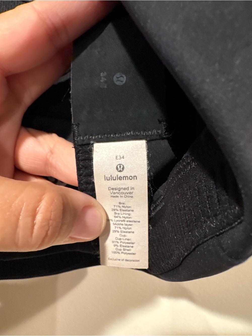 Lululemon All Powered Up Sports Bra Black 34E 34DD - Picture 4 of 4